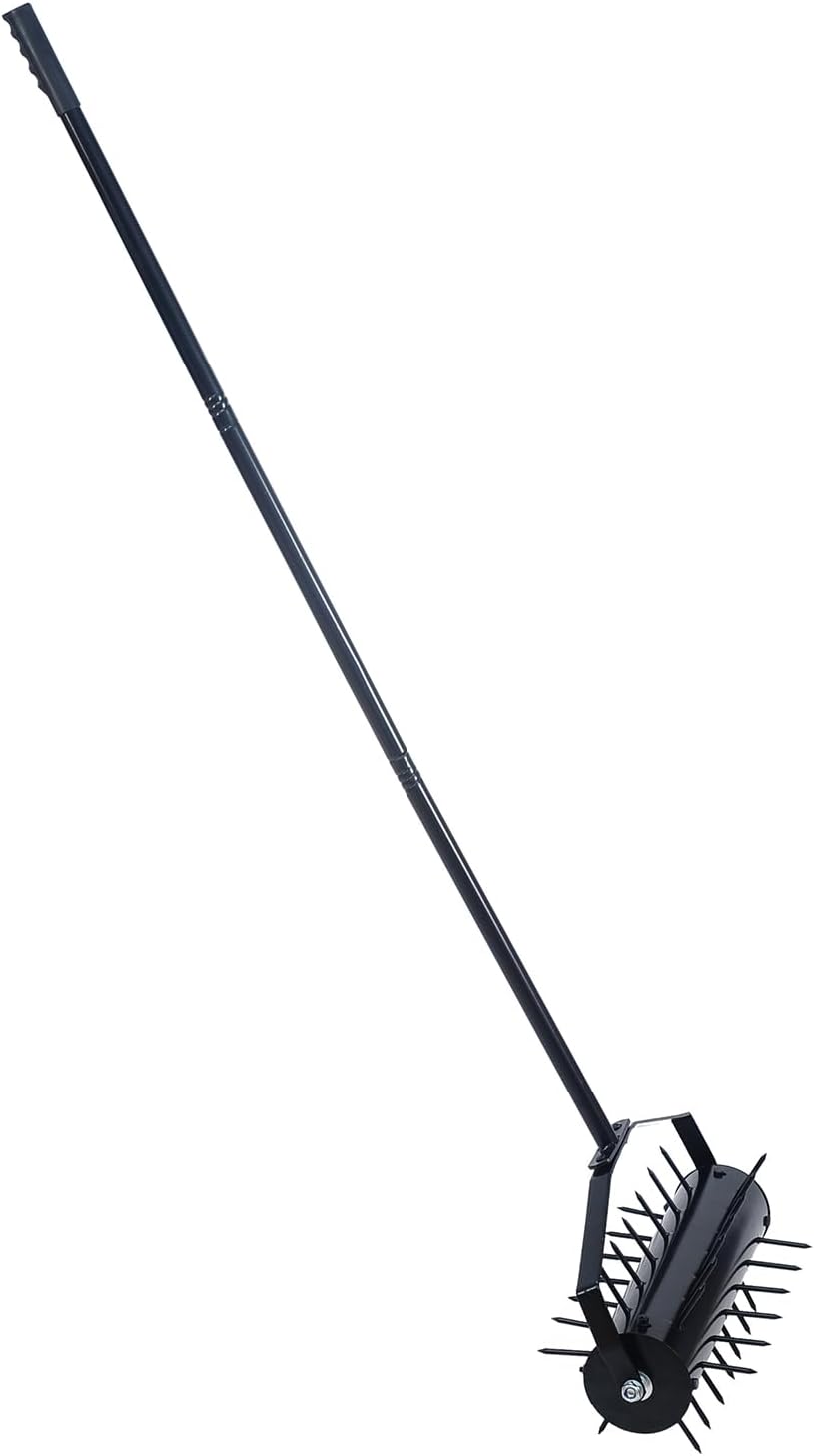 Rolling Manual Lawn Aerator, Home Aerator Lawn Tool Pusher, 58-inch Handle Push Lawn Aerator for Lawns, Yards and Gardens