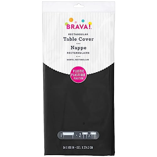 Jet Black Plastic Table Cover - 54