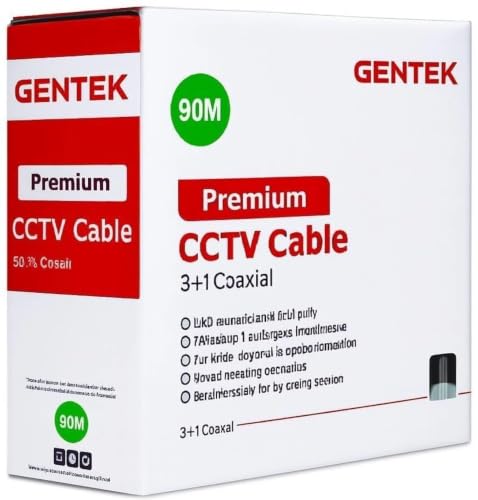 Image of Premium CCTV Cable, 90M, 3+1 Coaxial, Outdoor Security Cable Pack of 1