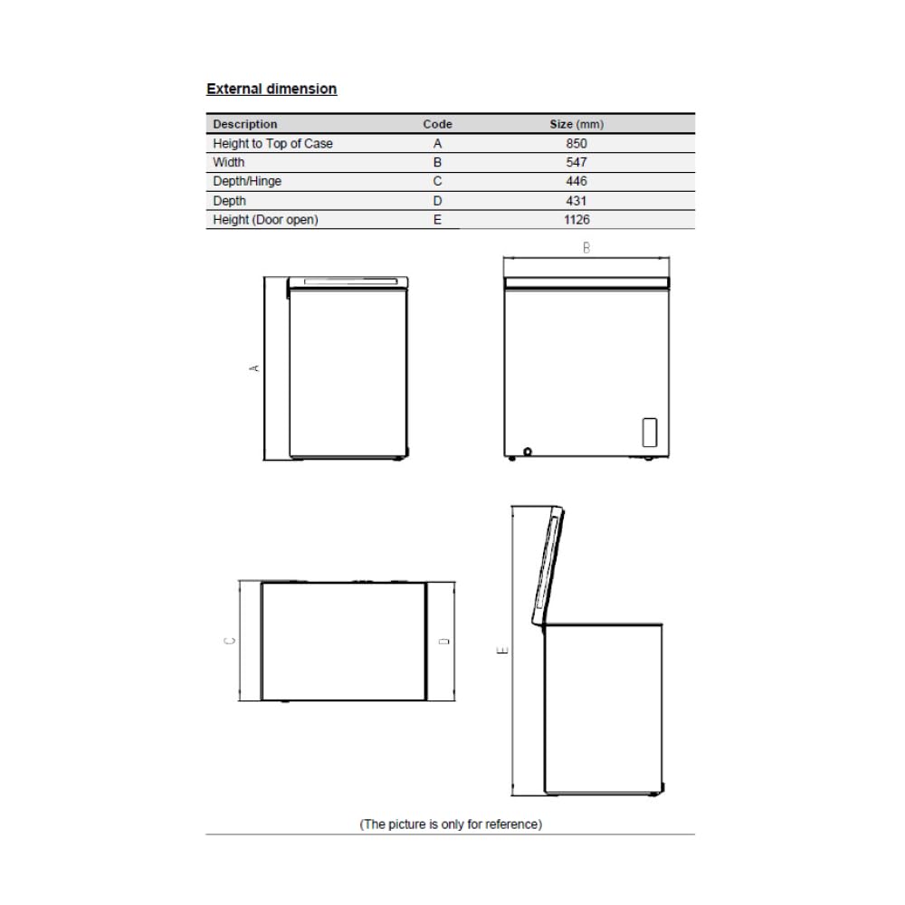 Wonder Congelador Horizontal Blanco WCH1001EDC. Capacidad 99 Litros, Dual Cooling, 1 Cesta, Bajo Nivel Sonoro, Eficiencia Energética Clase E