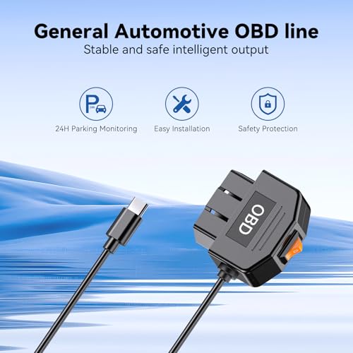 Cable de alimentacion OBD tipo C para camara de salpicadero con vigilancia 24h 6