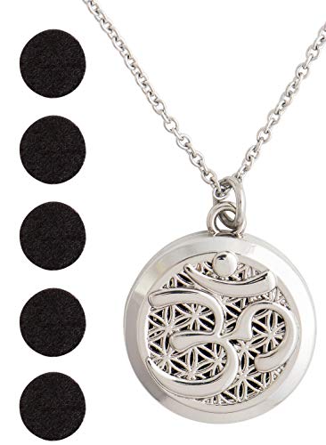 Collar difusor aromático esencias OM acero 24" cadena miniatura 3