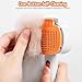 Self Cleaning Slicker Brush, 2-in-1 Cat Brush for Shedding, Skin Friendly Grooming Tool for Long & Medium-Long Hair Pets, Adjustable Bristle Length with Dematting Comb for Cats, Dogs (Orange)