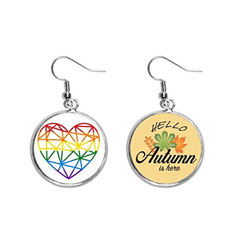 Pendientes LGBT gay lesbian de corazón arcoíris para lóbulo de oreja