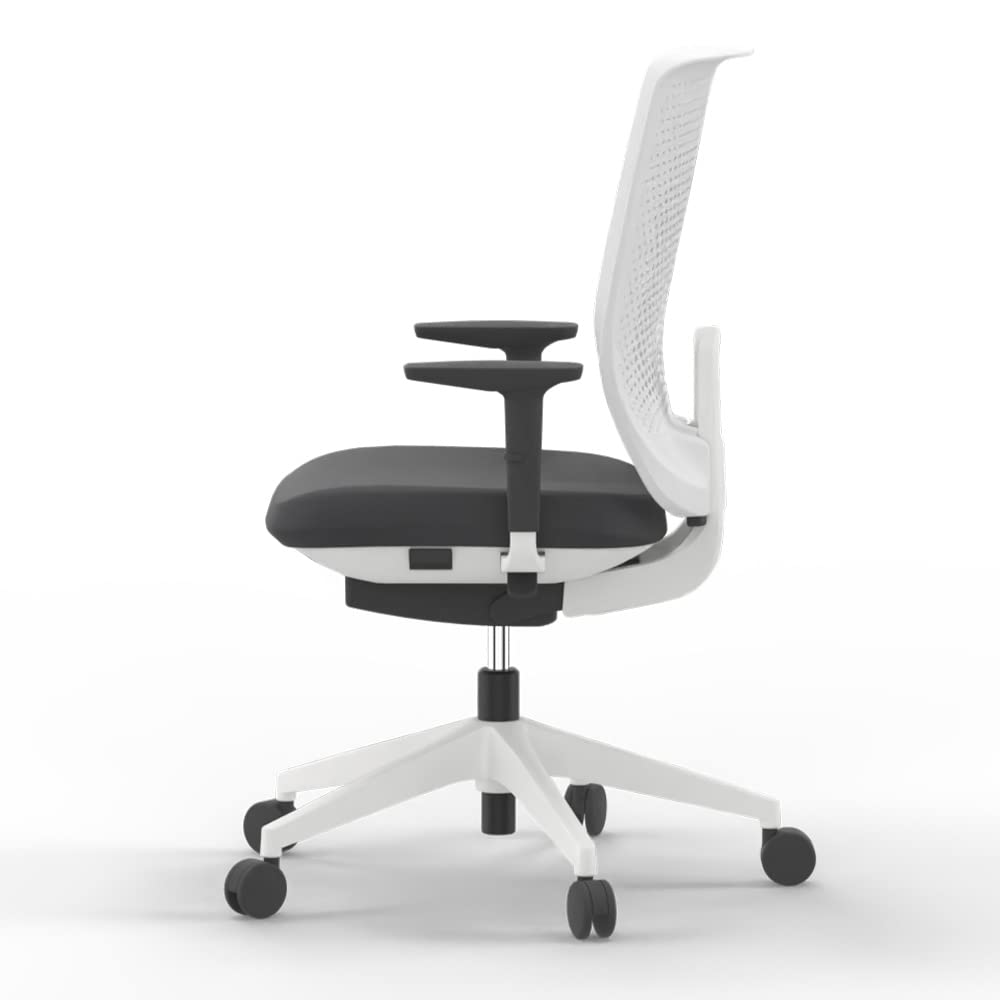 Silla de Oficina Profesional Top Actiu Trim White & Black tapizada. Ergonómica, Brazos Regulables 3D con certificación 24h hasta 150kg