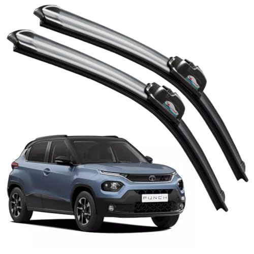 Image of Frameless Rubber Car Wiper Blades Set of 2 Compatible with (Tata Punch (D-24,P-16))