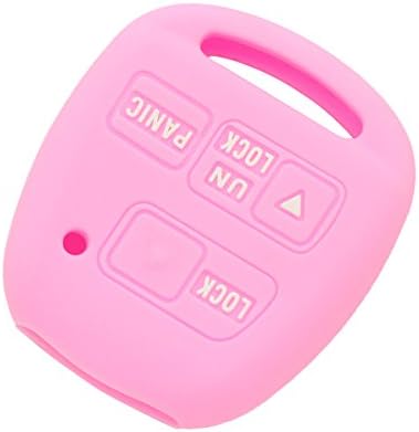 SEGADEN Silicone Cover Protector Case Holder Skin Jacket Compatible with TOYOTA LEXUS 3 Button Remote Key Fob CV2422 Pink image 4