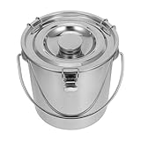 Artibetter Seau Récipient Scellé en Acier Inoxydable avec Couvercle Hermétique 7l et Poignée pour Fêtes la Plage et Occasions