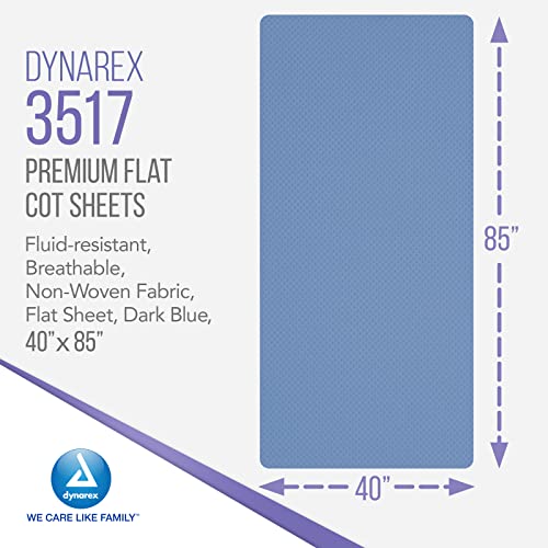 Image of Dynarex Disposable Bed Sheets - Medical Cot Sheets & Covers for Mattress, Stretcher, Gurney - Waterproof Protectors - Breathable Non-Woven Fabric - Flat Sheet, 40x85 - 50 Count