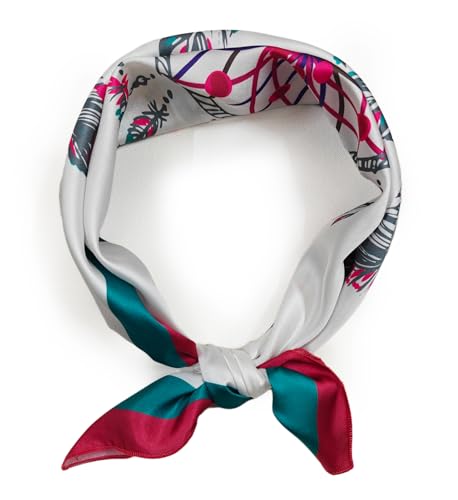 Image of Satin Silk Small Square Scarf for Women, Printed Soft and Comfy Neck Head Tie Scarf Bandana