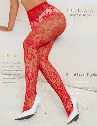 Lace Tights Lace Stockings Sunflower Fishnet Stockings for Women Leggings Floral Pantyhose2
