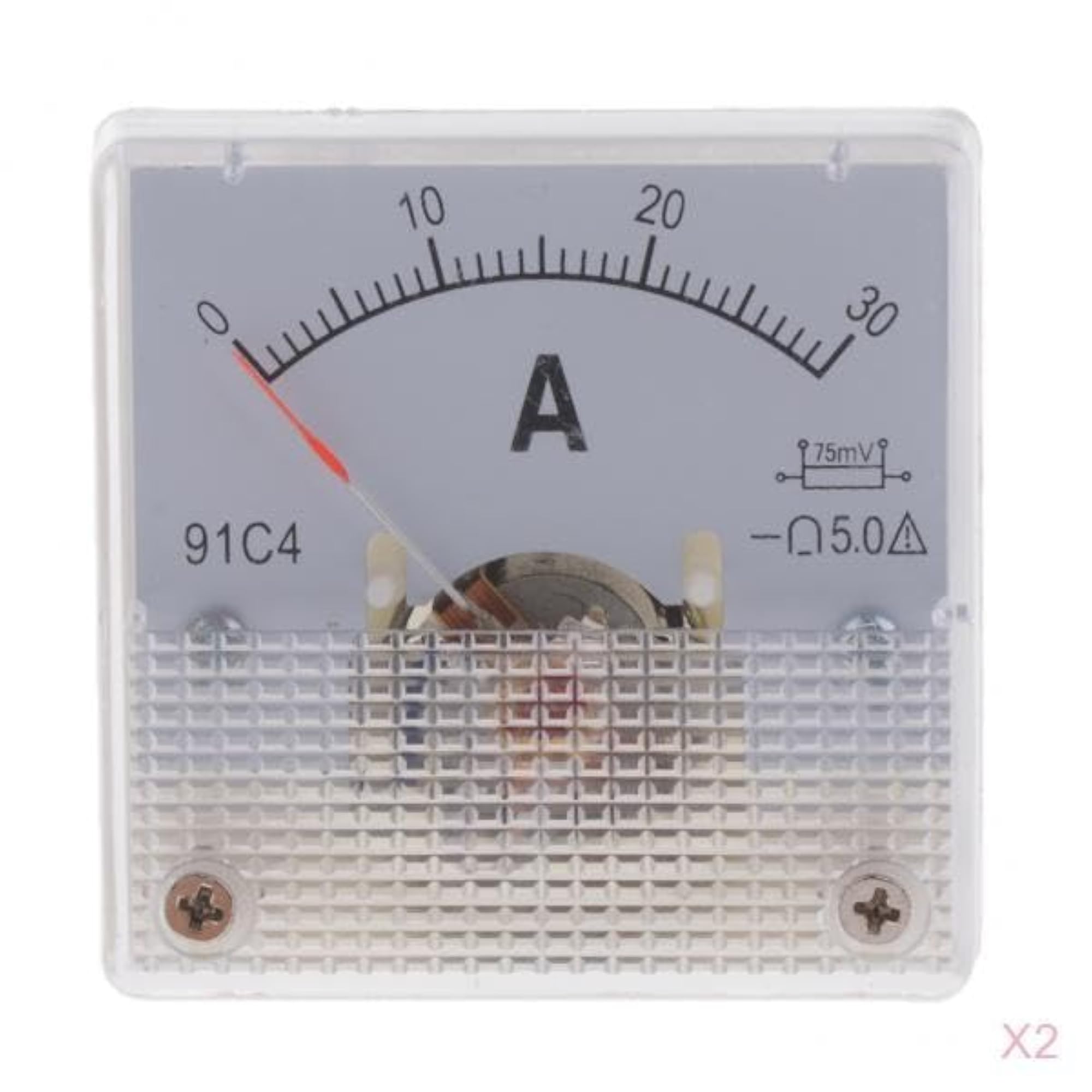 2X DC Ammeter Analog Panel Meter 0-30A