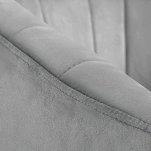 Yaheetech Velvet Accent Chair, Modern Soft Living Room Chair With Gold Metal Legs, Tufted Accent Armchair For Bedroom/Office/Guest Room, Gray #TOP7