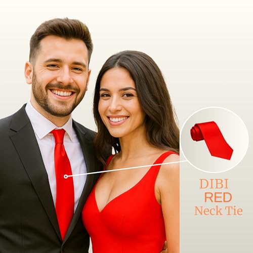 Image of Dibi Solid Color Ties for Men, Formal Mens Ties, Neck Tie, Classic Tie for Boys Women Teens, Wedding Business Costume Necktie