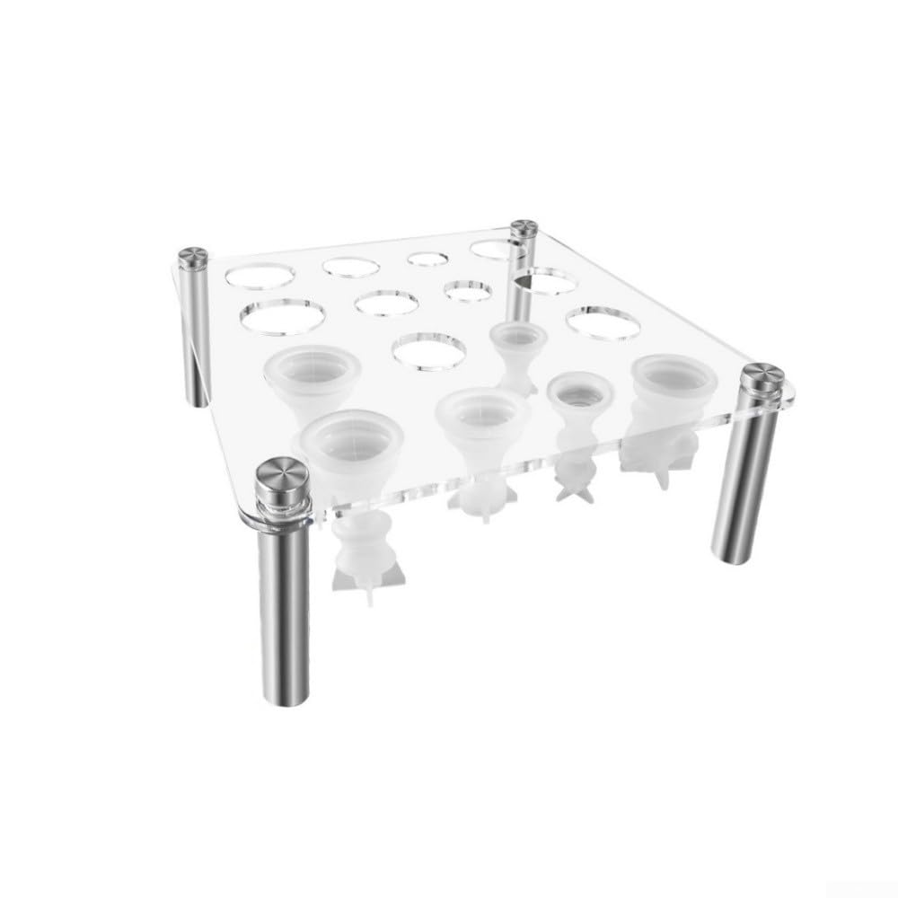 Square Acrylic Chess For MOLD Holder Stand for DIY Resin Chess Piece Crafting Kit 17x17x8cm Transparent Support with 4 Mounting Pins