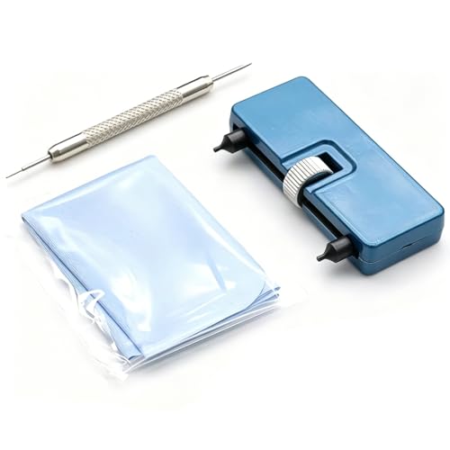 ZXNJA Kit Changement Pile Montre, Ouvre Boitier Montre Utilisé pour Ouvrir Le Couvercle De La Mon tre en Tournant, Mon tre Barre À Ressort Outil, Chiffon De...