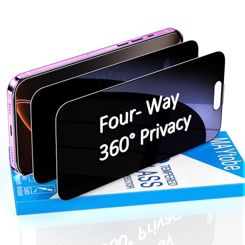 Pellicola protettiva privacy a 360 gradi appositamente progettata per iPhone 16 Pro Max (6,9 pollici), viene fornita con strumenti completi ed è facile da installare