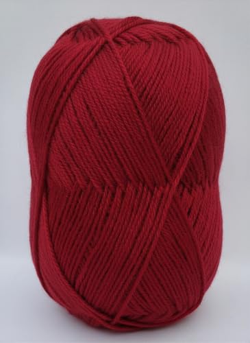 Image of Vardhman BigBoss Knitting Yarn - 200g Ball, 575m, 84% Acrylic + 16% Nylon, 3-Ply DK Weight, Soft & Durable Wool for Knitting, Craft, babywear, blanket, winter wear; threads for crochet hook needle - Boss-46 - Mehroon