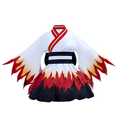ZIXUN Rengoku Kyoujurou Cosplay Costume Womens Rengoku Kyoujurou Kimono Dress Outfit M