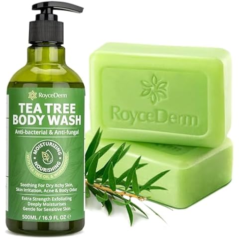 Roycederm Tea Tree Antifungal Care Duo: Body Wash & Soap for Complete Skin Health Cover