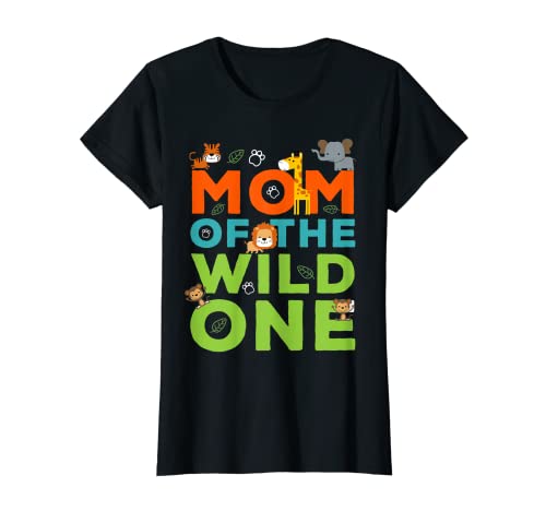 Mujer Lindo Mamá Safari Niño Hijo Cumpleaños Zoológico Animales Camiseta