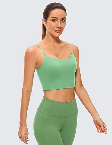 Image of CRZ YOGA V Back Longline Sports Bras | Medium Support, Removable Pads, Yoga, Brushed, Scoop Neck, Spaghetti Straps, for Women