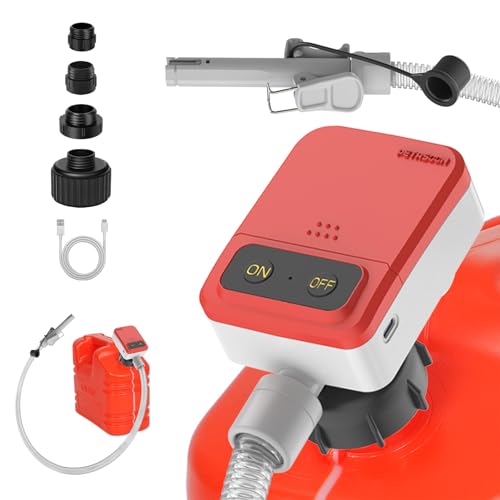 Battery powered fuel transfer pump for gasoline and diesel