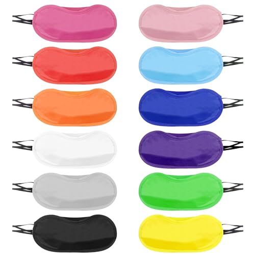 12 Stück Mehrfarbig Schlafmaske, Augenmaske mit Nasenpolster und Elastische Gurte, Lichtblockierende Augenbinde für Seitenschläfer, Frauen, Männer, Reisen, Party, Schlaf (12 Farben) 12 Stück Mehrfarbig Schlafmaske, Augenmaske mit Nasenpolster und Elastische Gurte, Lichtblockierende Augenbinde für Seitenschläfer, Frauen, Männer, Reisen, Party, Schlaf (12 Farben)