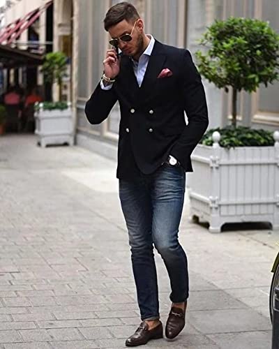 Men's Double Breasted Blazer Business Suit Coat Leisure Dinner Jacket2