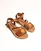 Mexico en la Piel Handmade Leather Sandals for Women – Color Tan with Colorful Embroidery – Adjustable Ankle Strap – Casual Flat Sandals – Made in Mexico - Size 7 US
