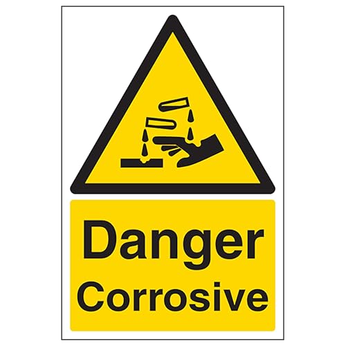 Panneau Danger Corrosive rigide 1mm résistant aux UV et chocs