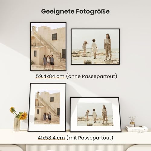 Feihorrm Bilderrahmen, A1 Fotorahmen aus Eiche, Mit gehärtetem Glas, Für 59,4x84 cm-Fotos ohne Passepartout oder 41x58… – Ansicht 5