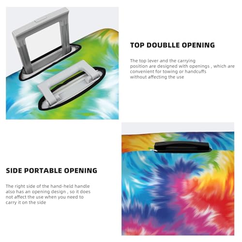 Rainbow Tie Dye Theme Travel Luggage Cover Elastic Suitcase Protector Washable Baggage Covers For Trunk Case Fits 29-32 Inch Luggage4