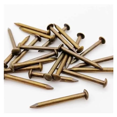 Clavos pequeños mini cabeza redonda 100 piezas 1.2 mm x 8 mm cobre puro latón antiguo para muebles bisagra tambor miniatura 4