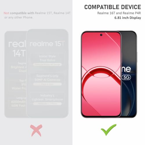 Image of SupCares Tempered Glass for Realme 16T and Realme P4R (6.81 Inch) With Installation Kit | 9H Edge to Edge Screen Protector | Black