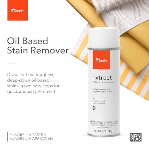 Sunbrella Extract Oil Stain Remover | Easy Clean for Grease & Oil Stains | Upholstery Cleaner Spray | Fast-Drying Formula | Safe, Non-PFAS | 5 oz