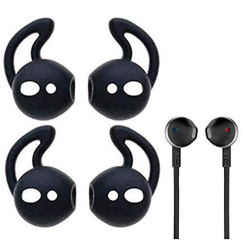 Image of Crysendo Soft Silicone Earbuds Eartips Case Cover for JBL Tune 205 Buds (Black)
