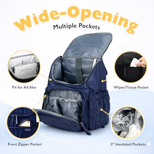 Image of Baby Diaper Bag | Diaper Bag for Mothers For Travel | Baby Bags For Mothers Carry | Baby Diaper Bag For Mother For Travelling | Lugguage Nappy Handbags with Changing Mat