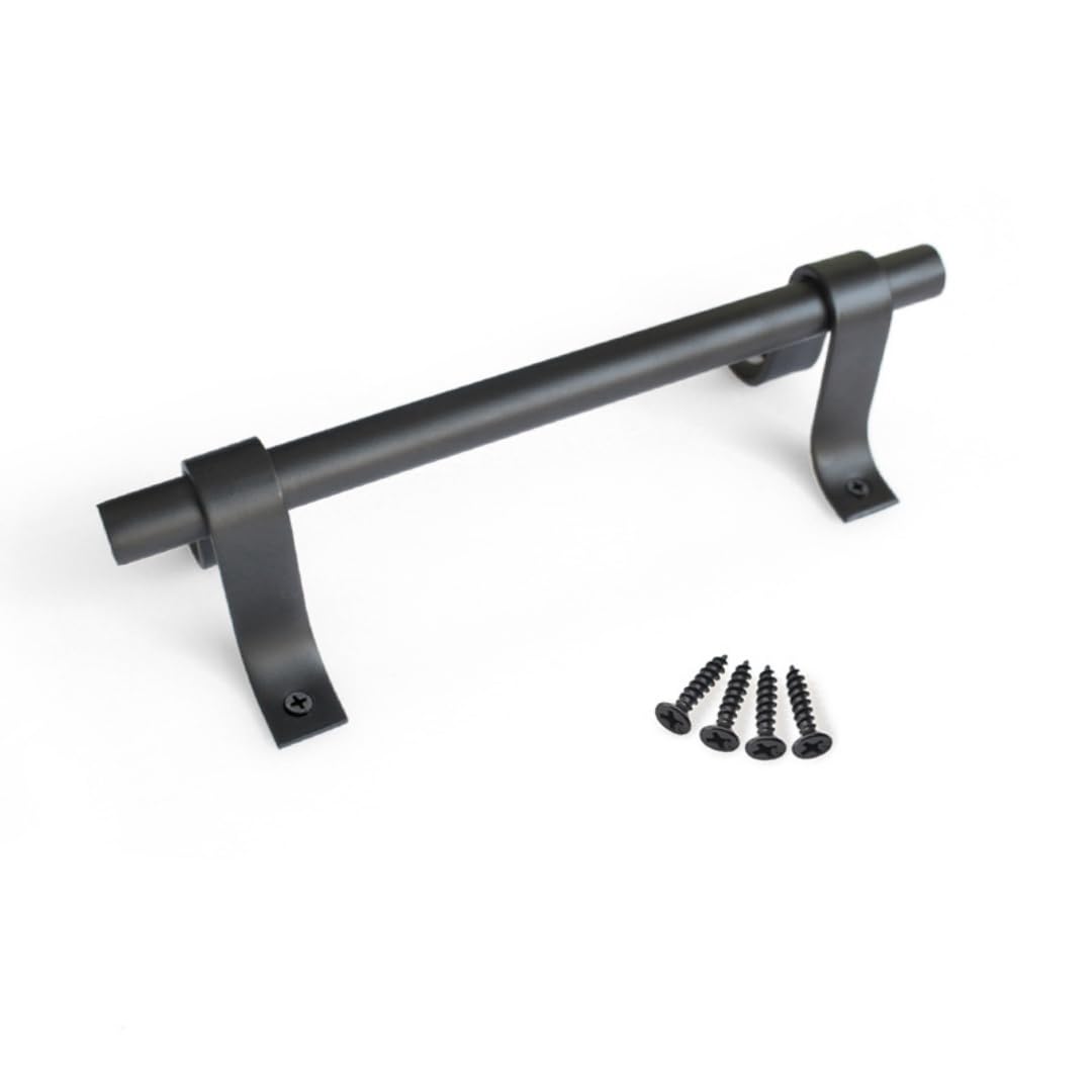 Amazon | SiiRo 1個 セット 196mmドアハンドル 扉 スチール 黒 取っ手