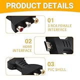 HDMI to AV RGB RCA Converter, 1080P High-Definition Audio Video Converter HDMI to 3 RGB Adapter, Component Video Audio Converter Gold Plated Interface Compatible with Xbox PS2 STB VHS TV Laptop - Image 3
