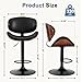 DUMOS Swivel Bar Stools Set of 2, Adjustable Counter Height Bentwood BarStools, PU Leather Upholstery Bar Chair with Ergonomic Back and Footrest, Counter Stools for Bar, Home Kitchen Island, Black