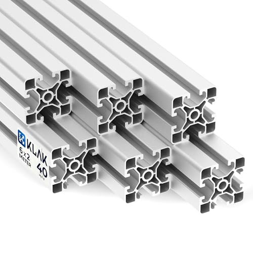 KLAK 40 - Aluprofil 6 Stück 40x40mm light 2m System- Montageprofil Nut 8