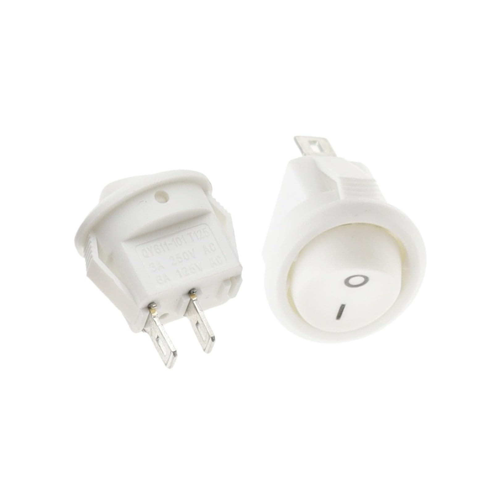 100 Piezas de 2 Pines, Rojo, KCD1, 2 Pines, 15 mm, Interruptor basculante Redondo for Barco, Encendido/Apagado, CC, CA, 3 A/250 V, for Coche