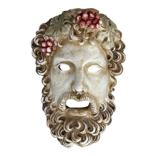 Generic Dionysus Bacchus Greek Roman God Mask Head Sculpture Cast Stone 13.77 in