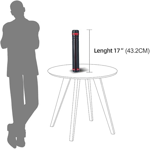 Miniatura 9 de TRANSON Paquete de 2 tubos de almacenamiento pequeños para pósteres, de 17 a 27 pulgadas, extensibles para documentos, planos, obras de arte y