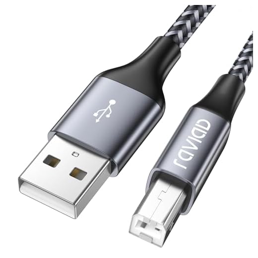 RAVIAD Druckerkabel, Scannerkabel [2M] USB 2.0 Typ B Kabel USB A auf USB B Drucker PC Printer Cable Kompatibel für HP, Dell, Canon, Epson, Lexmark, Xerox, Brother, Samsung - Grau