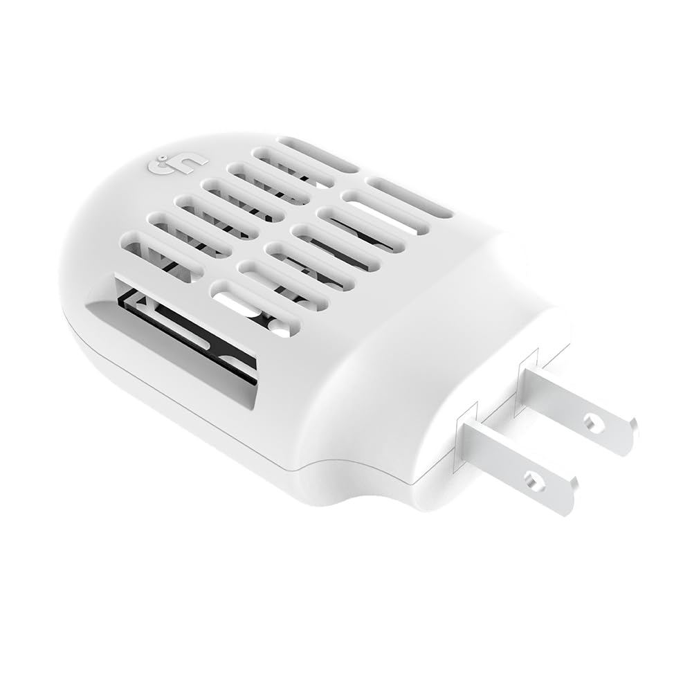 Repelente de mosquitos, electrónico para uso en interiores, sin velas ni llamas, sin DEET, para el hogar, dormitorio, oficina, cocina (blanco)