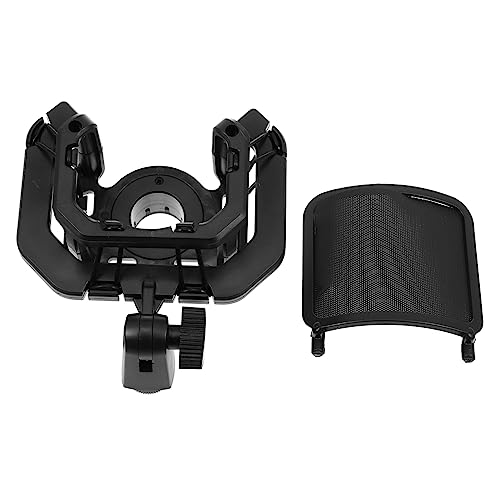 ifundom 1 Set Microphone Shockmount Stand with Shield Filter Mic Shield for Improved Sound Quality Vibration Holder for Recording and Broadcasting Design