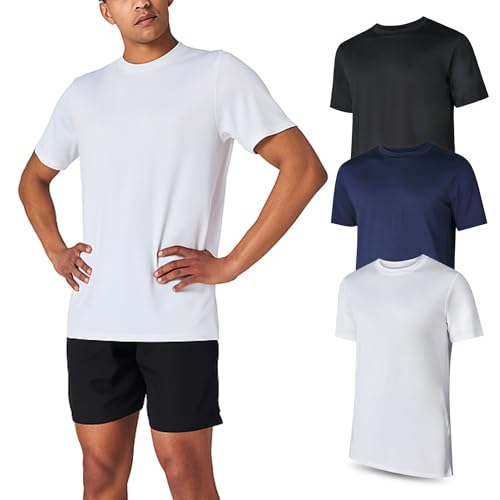 Men’s Workout Short Sleeve Athletic Gym T-Shirts 3 Pack Mens Dry Fit Running Shirt Moisture Wicking Active Crew Tees for Men2