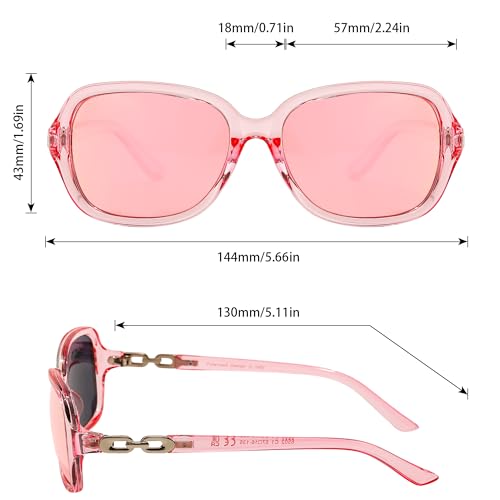 Image of SIPHEW Women's Polarized Sunglasses w UV400 Protection,Classic Sun Glasses | Vintage Sunnies,Wraparound Shade,Lightweight & Comfortable,Big Sunnies eyewear,Driving,Outdoors